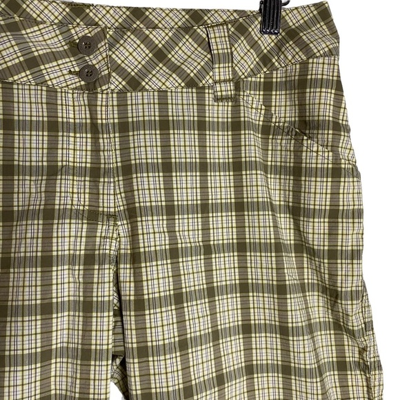 Lole Brown Yellow White Plaid Shorts Water Repellent Quick Dry Stretch 10 - Picture 9 of 16